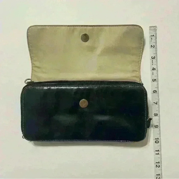 GUC Giani Bernini Black Leather Organizer Clutch Purse - Picture 7 of 10